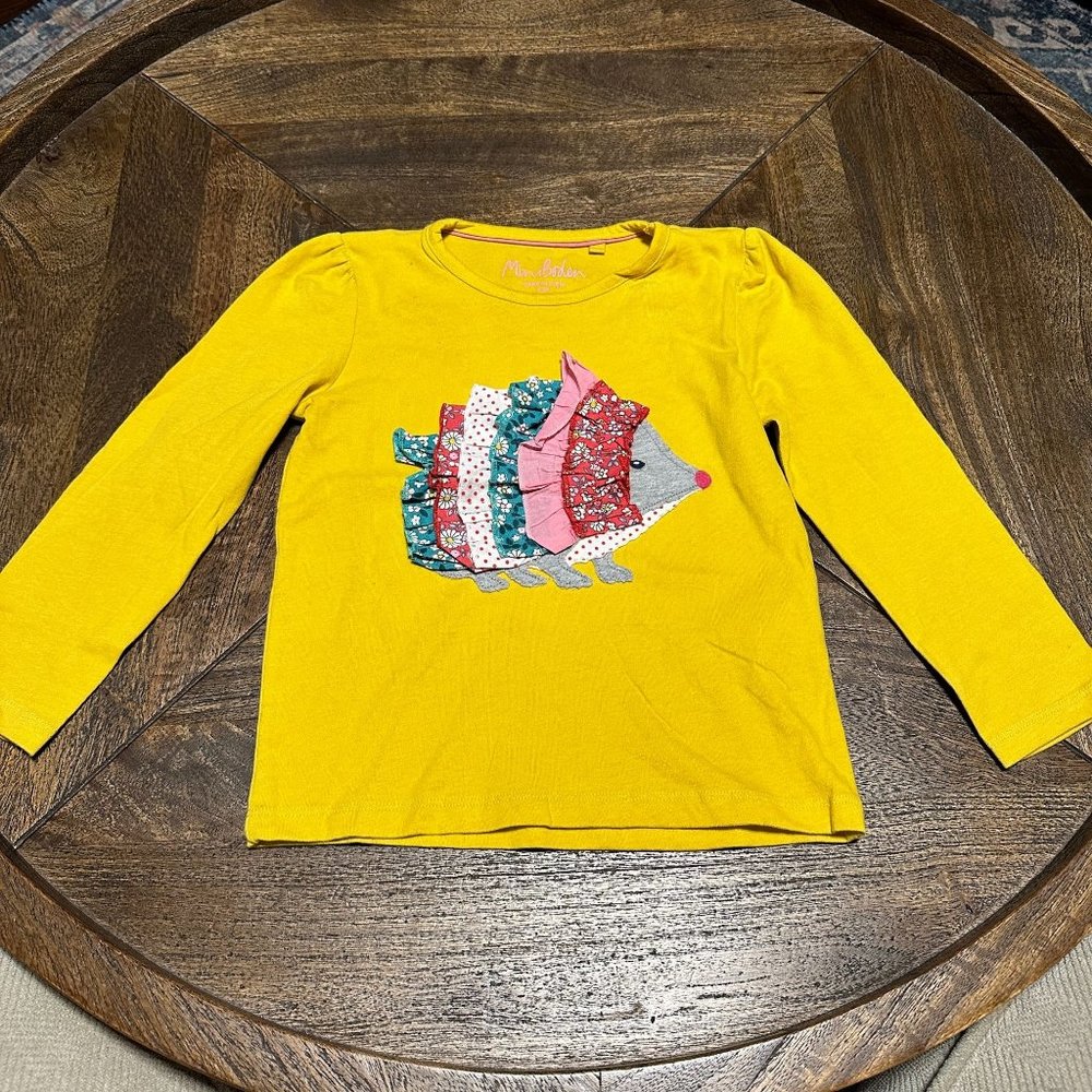 Boden Hedgehog Yellow Longsleeve Tee